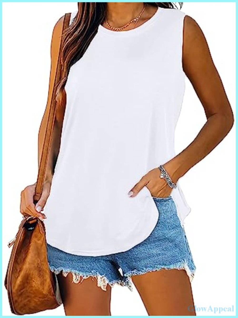 Womens Cotton Blend Tank Top Sleeveless Loose Tunic Summer Casual Blouse